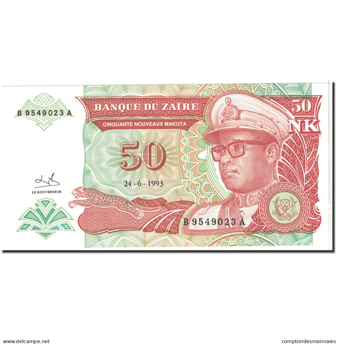 Billet, Zaïre, 50 Nouveaux Makuta, 1993, Undated, KM:51, NEUF - Zambie