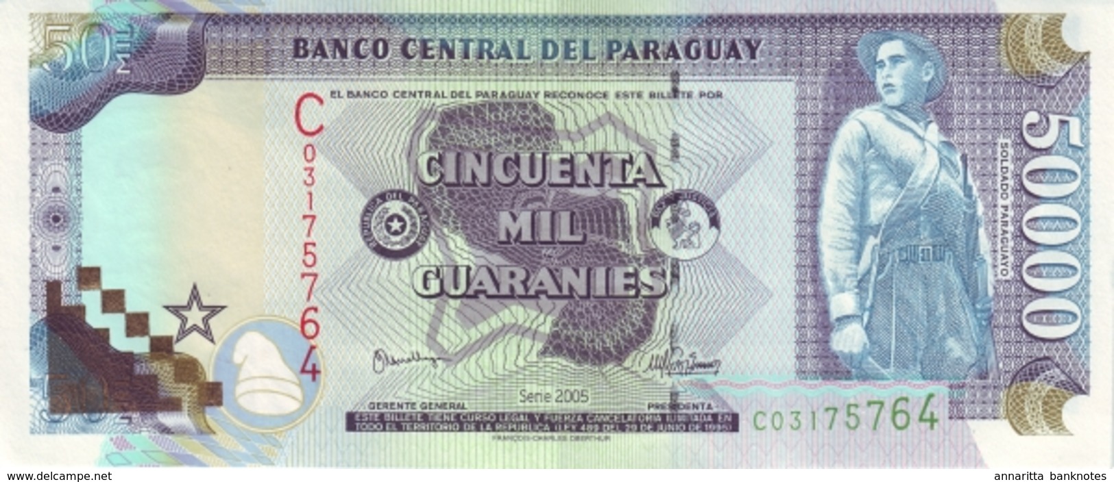 PARAGUAY 50000 GUARANIES 2005 P-231a UNC [PY850a] - Paraguay