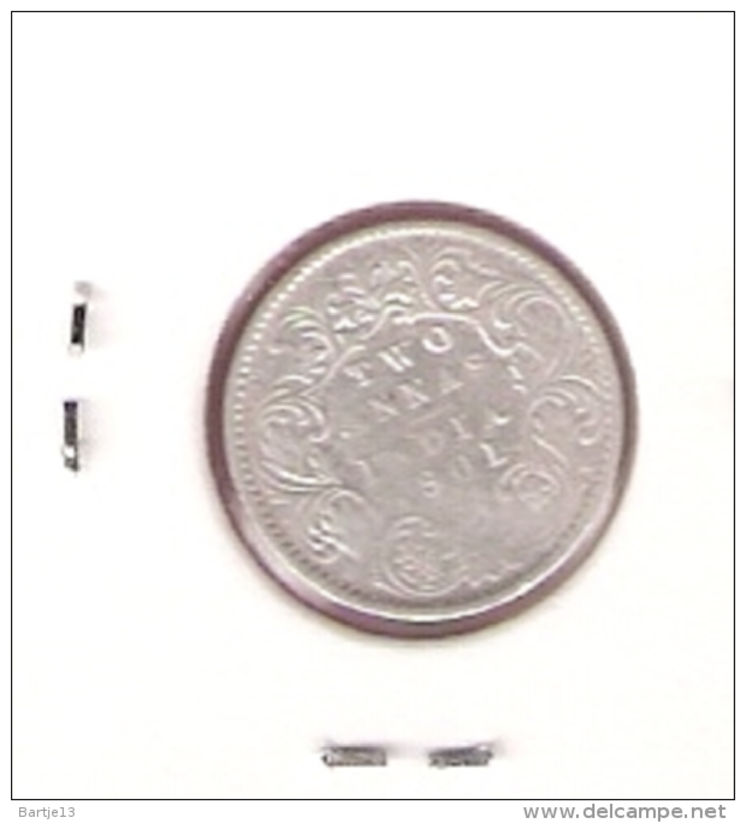 BRITISH INDIA 2 ANNA 1901 SILVER - Inde