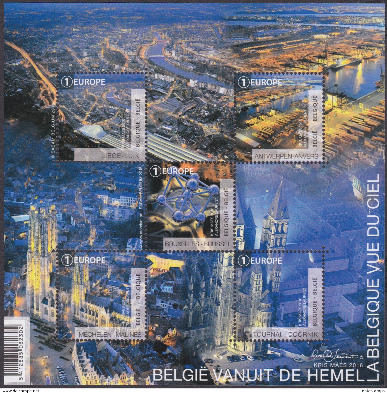 Jaar 2016 - België Vanuit De Hemel / Belgique Vue Du Ciel - 1961-2001