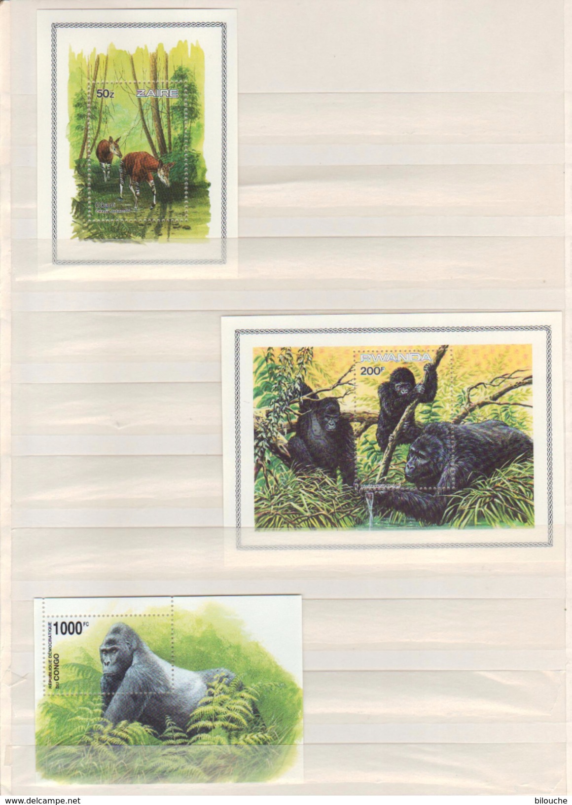 WWF / LES 3 BLOCS DENTELES EMIS / ZAIRE 1984 - RWANDA 1985 - RDC 2002 / BUZIN - Unused Stamps