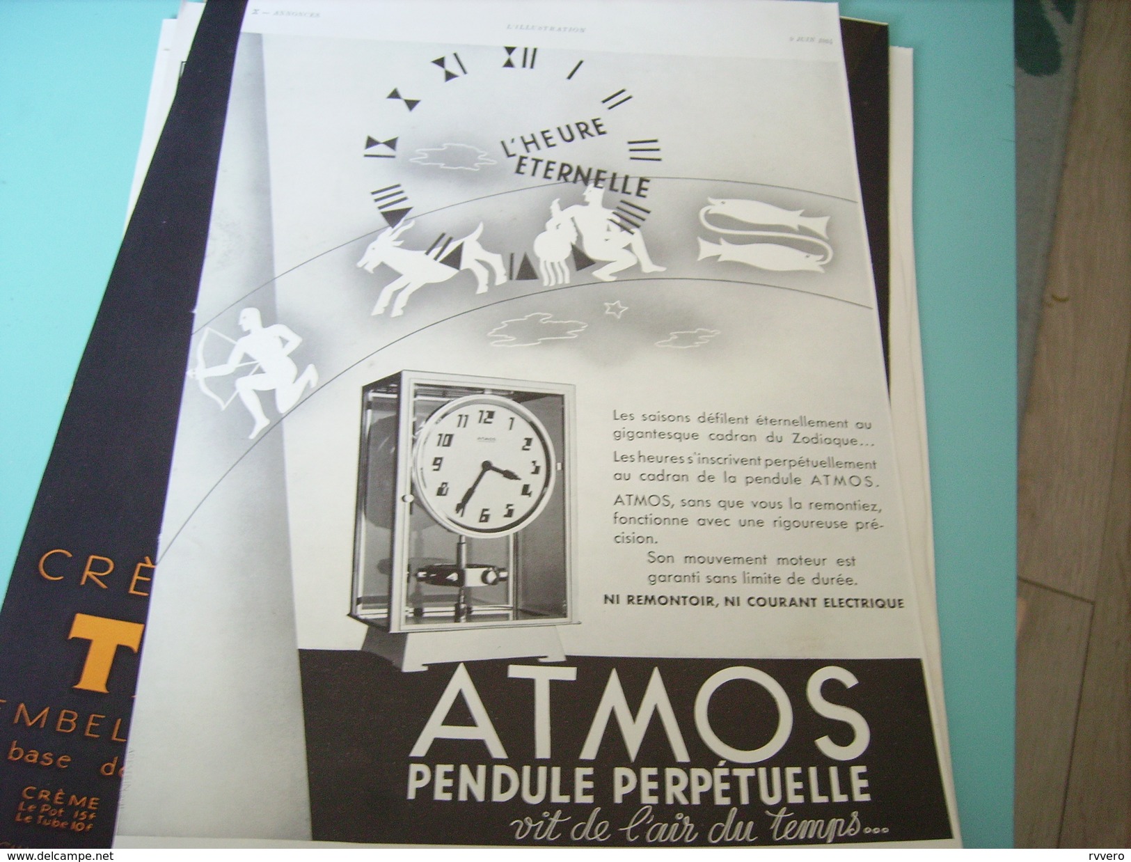 ANCIENNE PUBLICITE ATMOS PENDULE PERPETUELLE KIRBY.BEARD 1934 - Autres & Non Classés