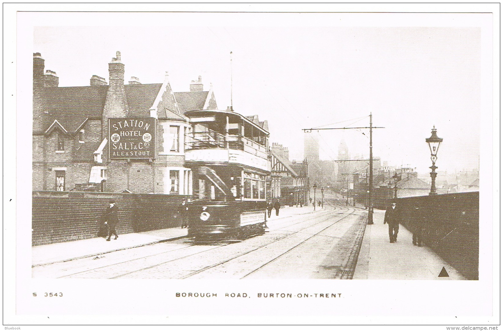 RB 1149 - Reproduction Postcard - Tram On Borough Road Burton-on-Trent Staffordshire - Autres & Non Classés