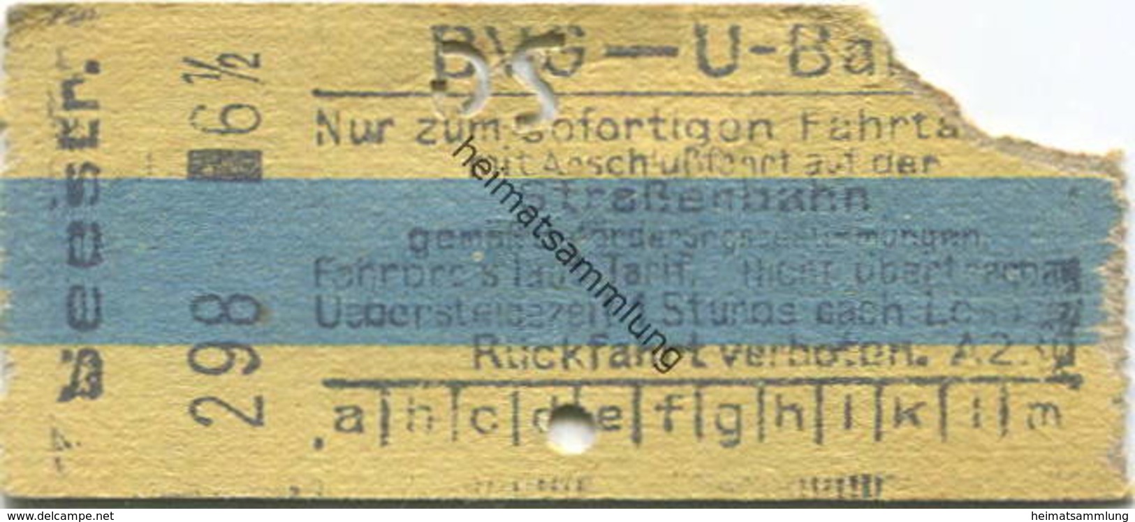 Deutschland - Berlin - BVG - U-Bahn - Fahrschein Mit Anschlussfahrt Auf Der Strassenbahn - Seestrasse - Europe