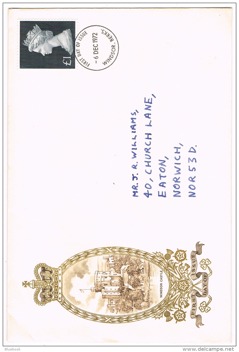 RB 1152 - 1972 GB FDC - &pound;1 Scarce Windsor Cancel - Cat &pound;15+ - 1971-1980 Decimal Issues