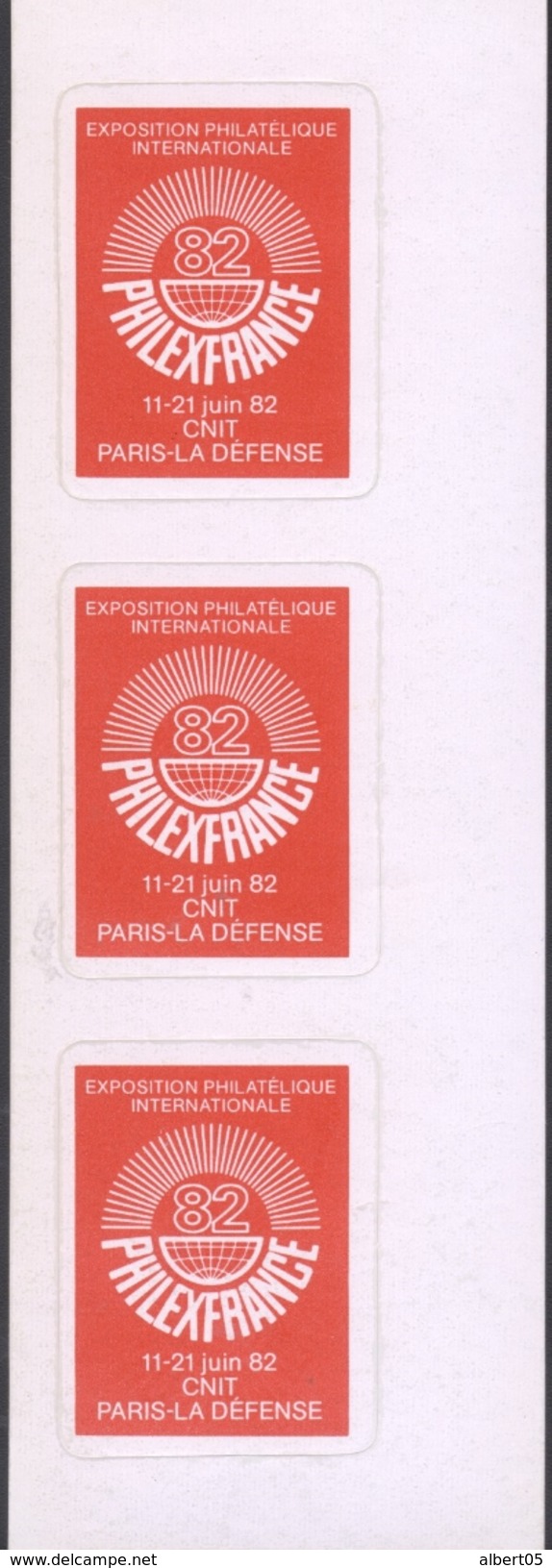 Trois Vignettes Autocollantes De Philex 82 - Briefmarkenmessen
