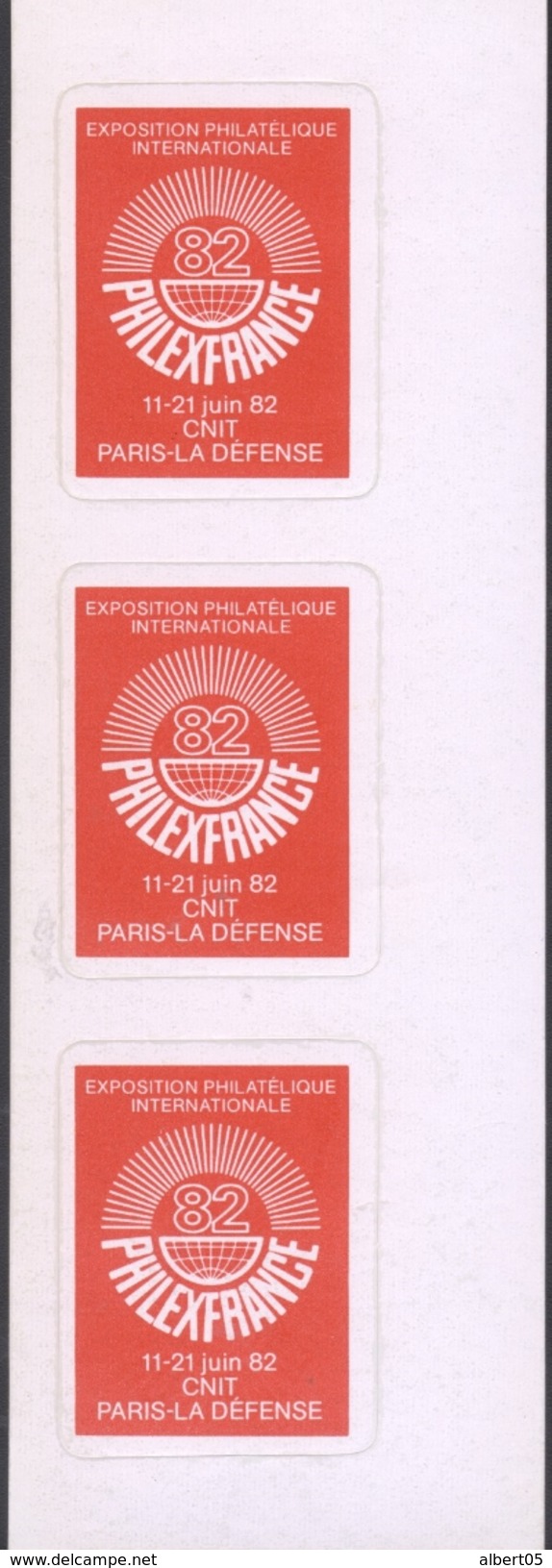 Trois Vignettes Autocollantes De Philex 82 - Philatelic Fairs