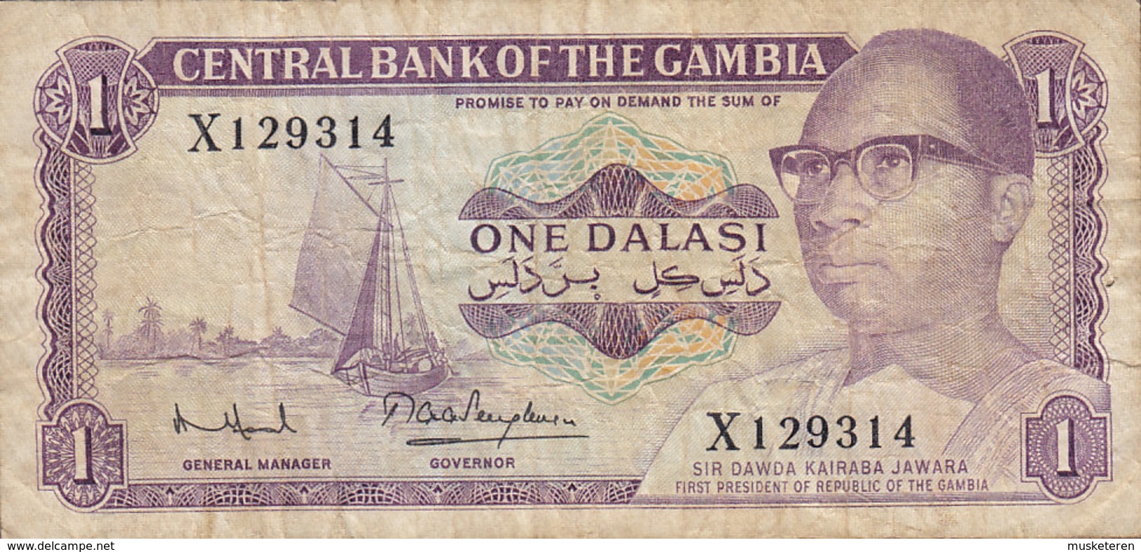 Gambia - 1 DALASI Sir Dawda Kairabi Jawara X 129314 (2 Scans) - Gambia