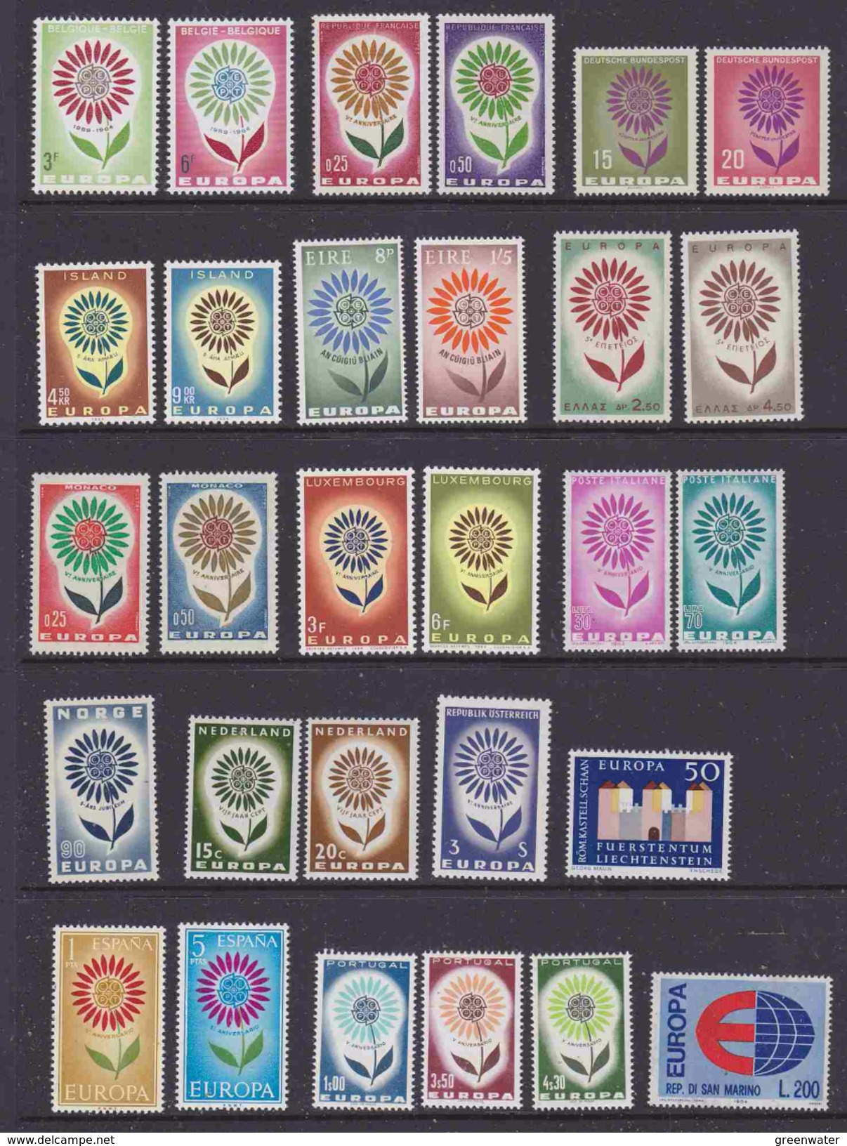 Europa Cept 1964 Year Set 19 Countries 36 Values ** Mnh  (35469) - 1964