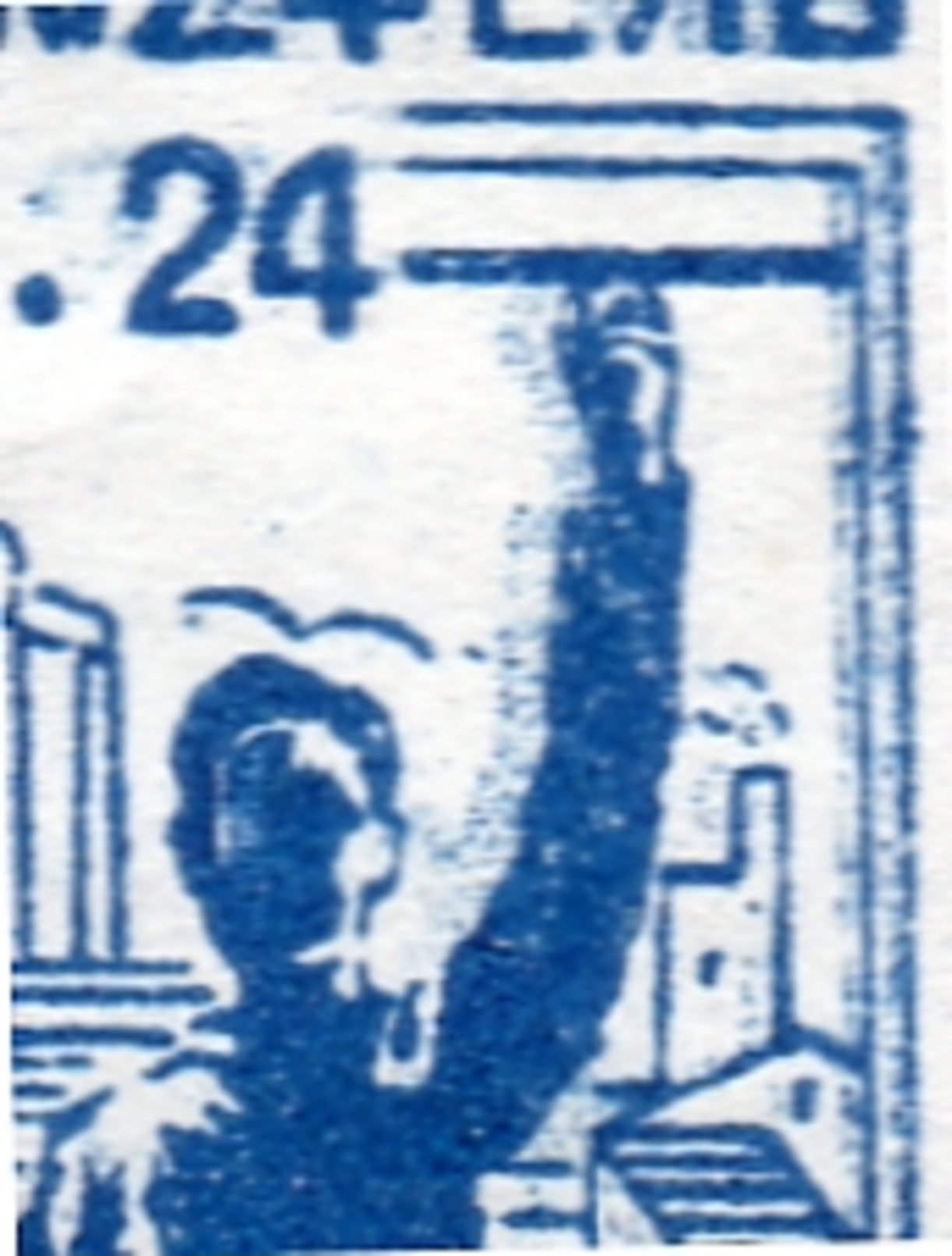 1948 Right Stamp: Slight Double Print Of The Arm VF Used (k43) - Korea (Noord)