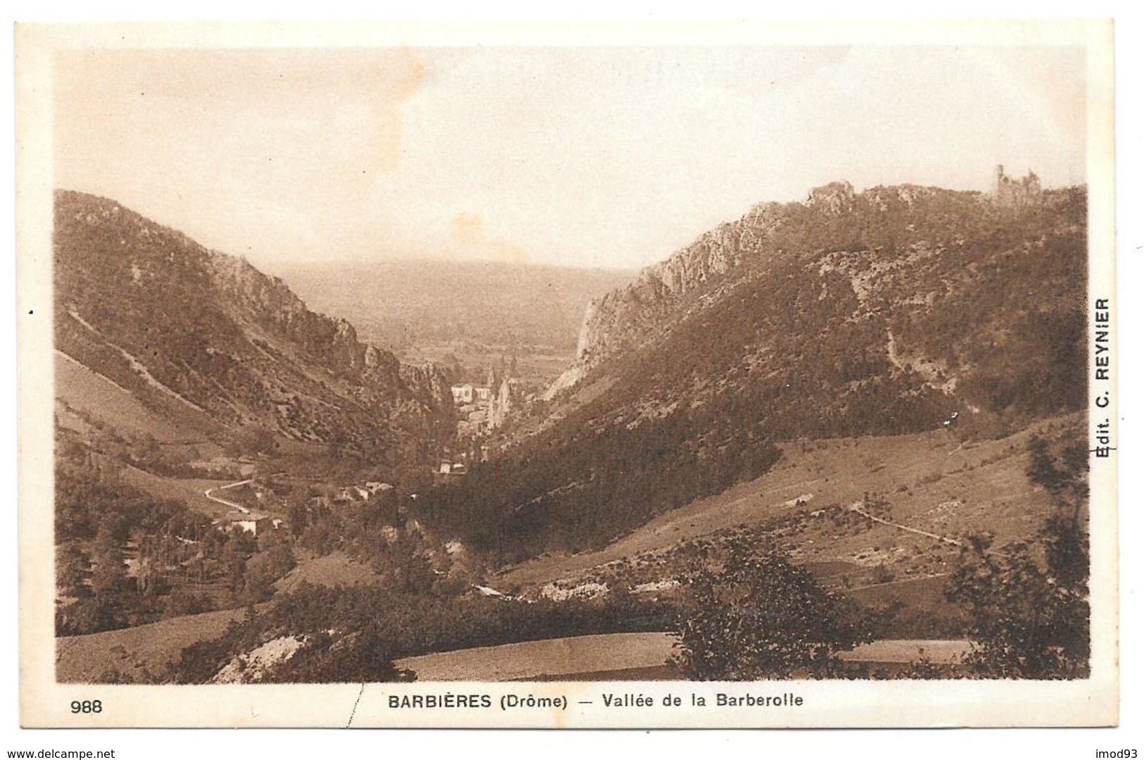 26 - BARBIÈRES (Drôme) - Vallée De La Barberolle - Ed. C. REYNIER N° 988 Sépia - Autres & Non Classés