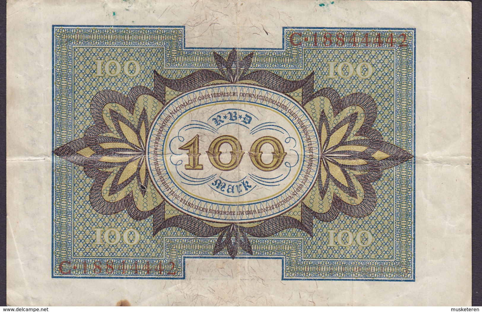 Germany - 100 MARK Reichsbanknote Berlin (1-11-1920) C 18844442 (2 Scans) - 100 Mark