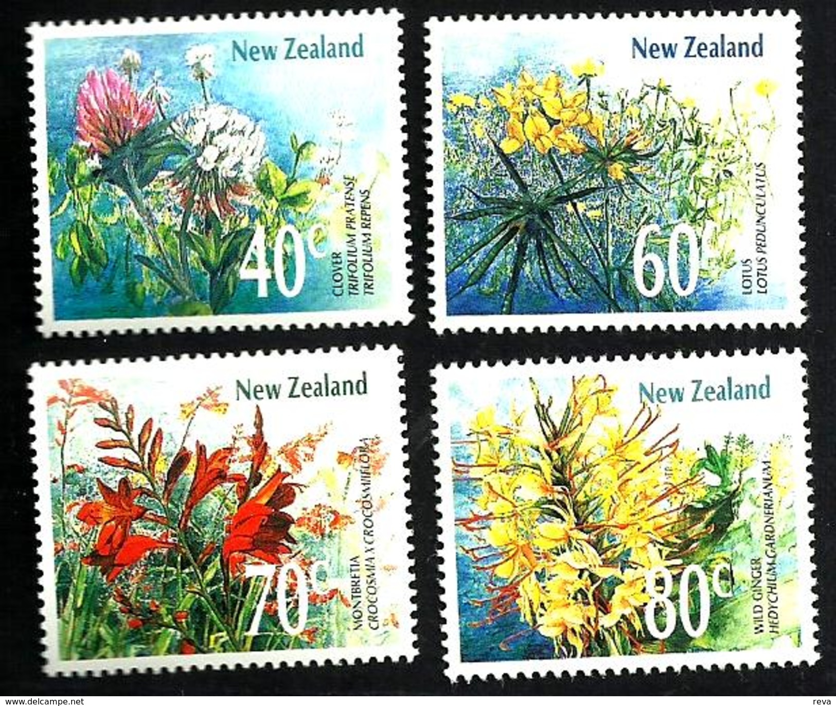 NEW ZEALAND  FLOWERS FLORA SET OF 4 40-80 CENTS MINTNH 1989 SG1457-60 READ DESCRIPTION !! - Neufs