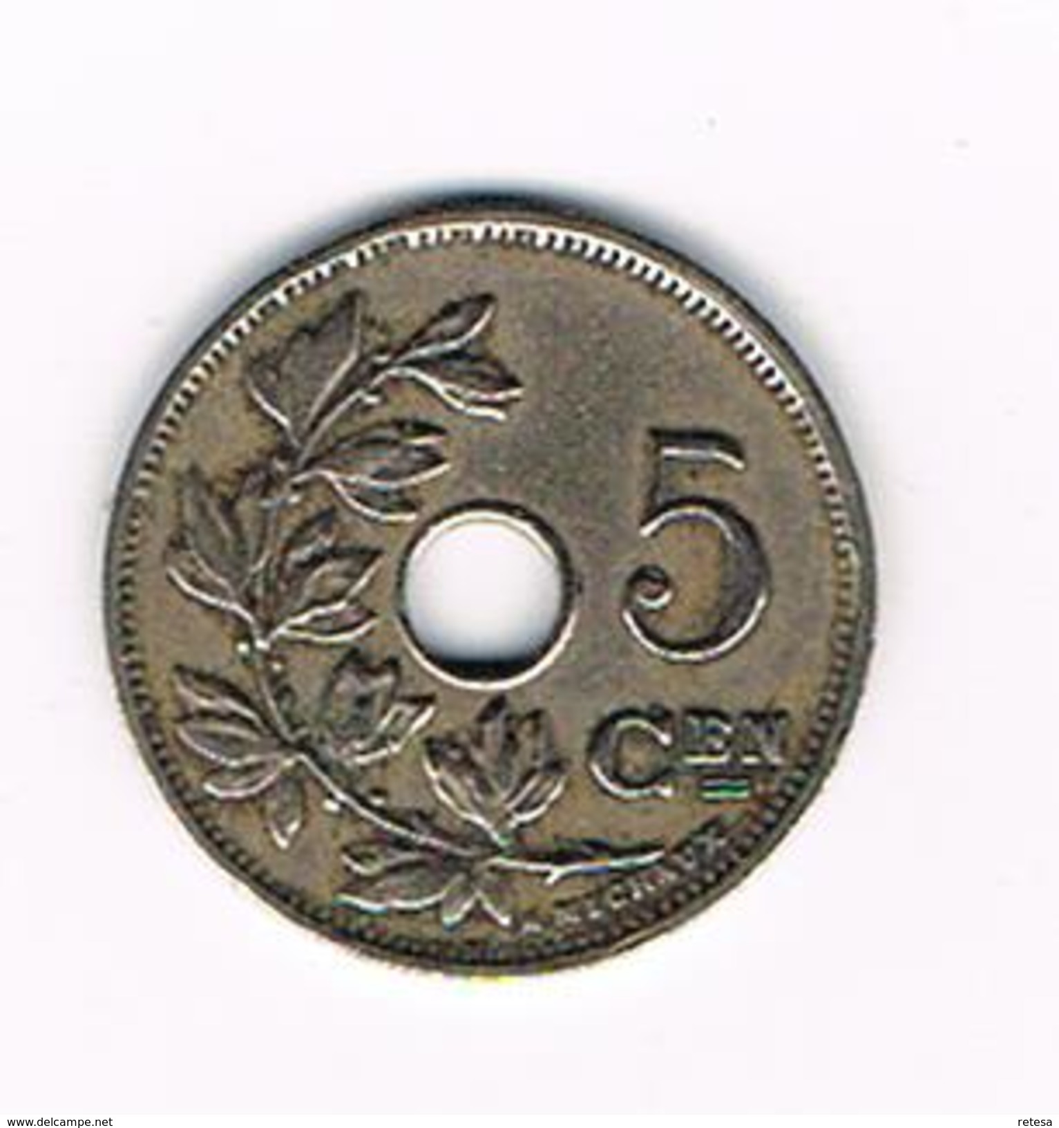 )   ALBERT I  - 5 CENTIEM 1925 VL - 5 Cents