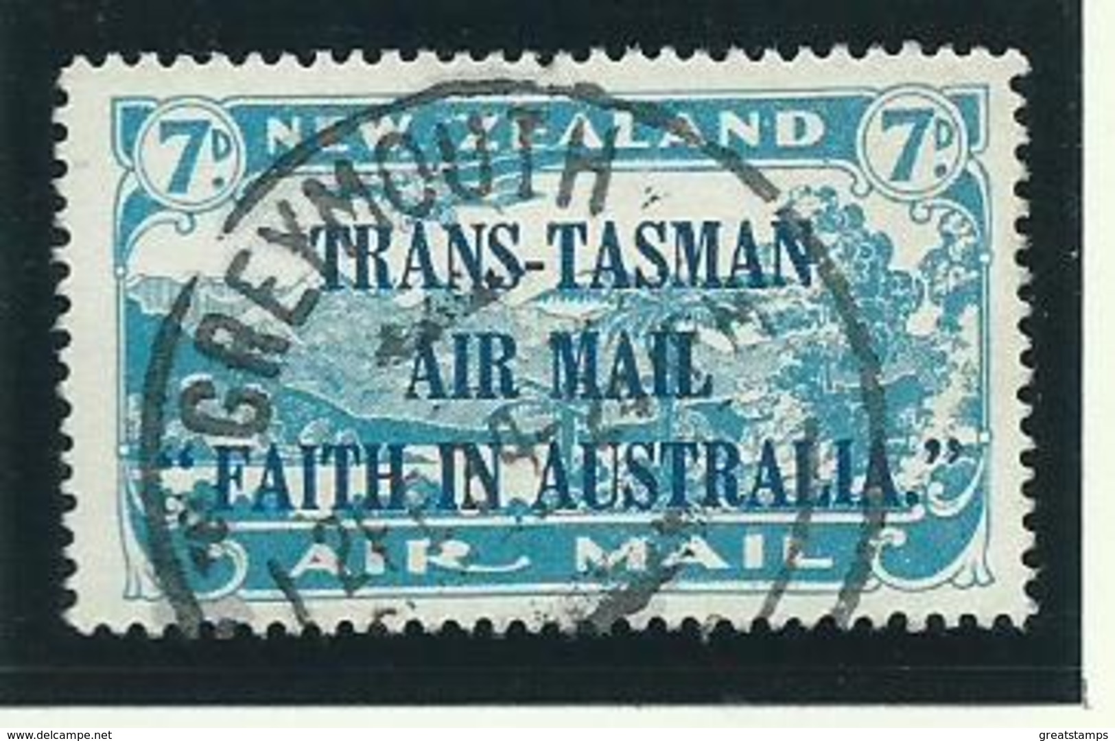 New Zealand Air   Stamp 1934 Sg554 Vfu Trans - Tasman - Used Stamps