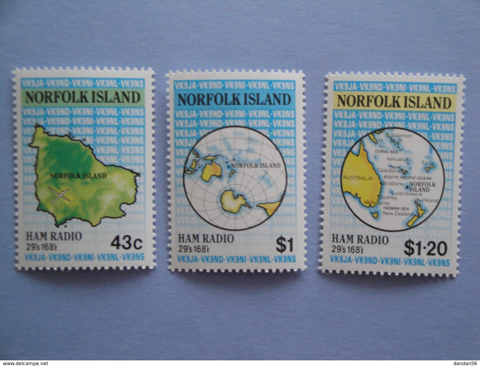 1991 Norfolk Yvert 490/2 ** Cartes Maps  Scott 501/3 Michel 499/01 SG 509/11 Ham Radio - Ile Norfolk