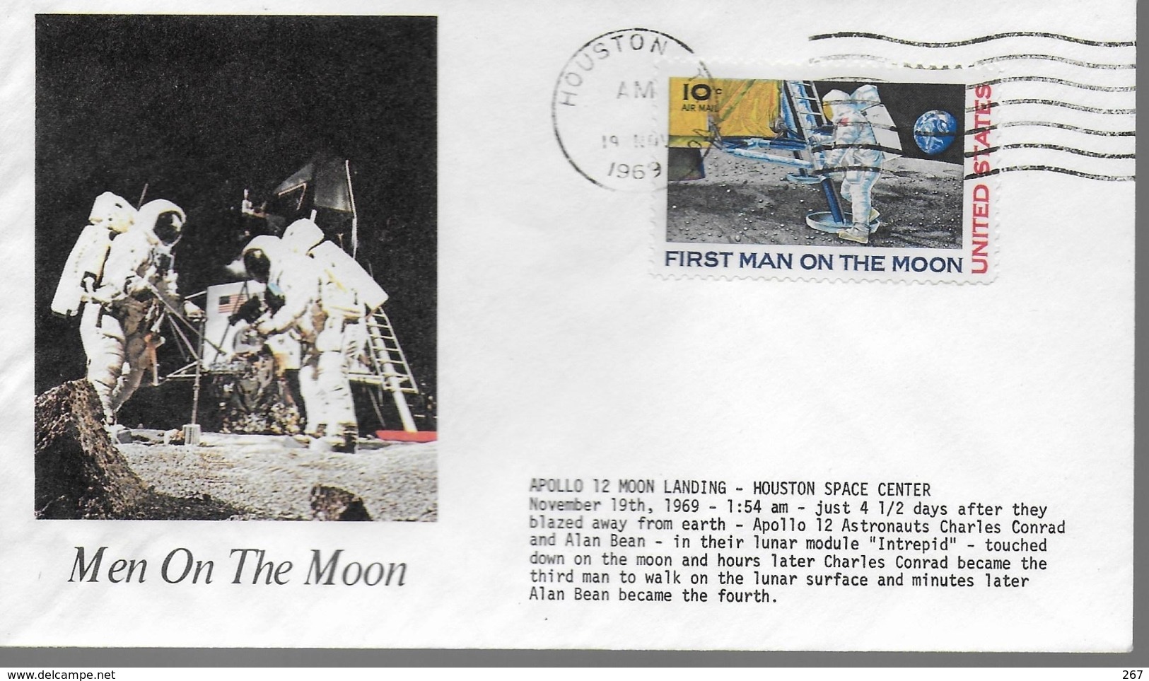 USA  FDC  1969 Apollo 12  Lune - North  America