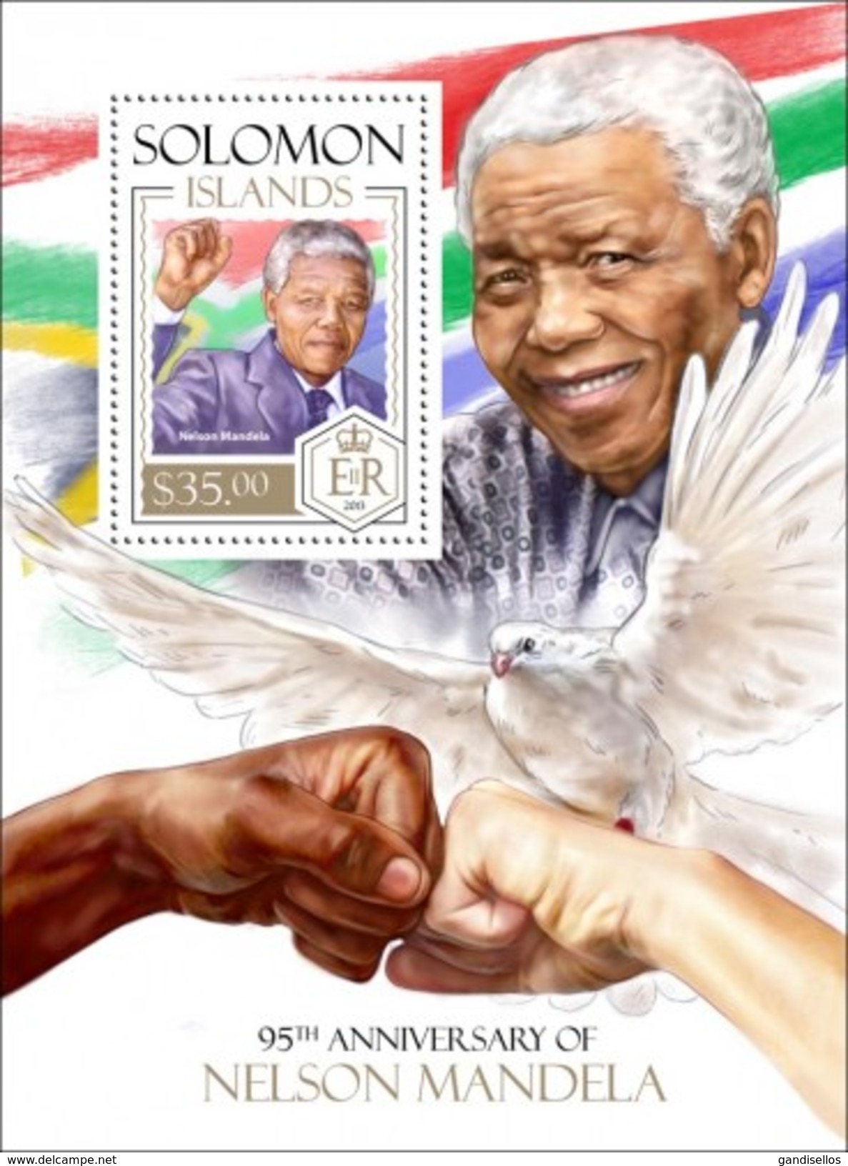 SOLOMON ISLANDS 2013 SHEET NELSON MANDELA NOBEL PRIZE Slm13811b - Solomon Islands (1978-...)