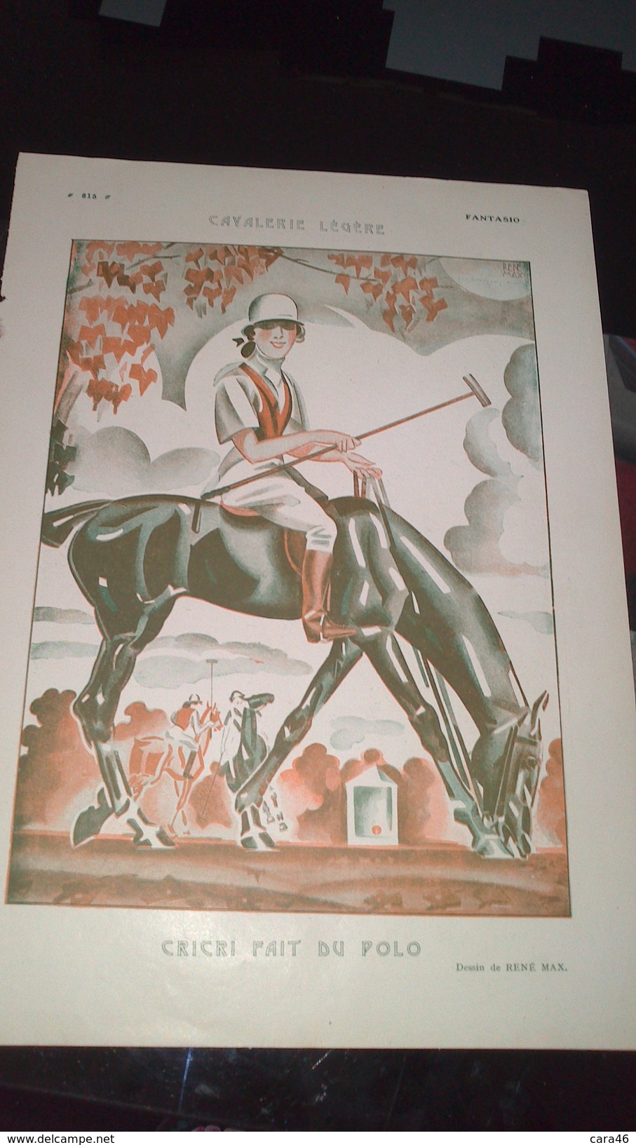 Affiche (dessin) - Cavalerie Légère, Cricri Fait Du Polo (dessin De RENE MAX) - Affiches