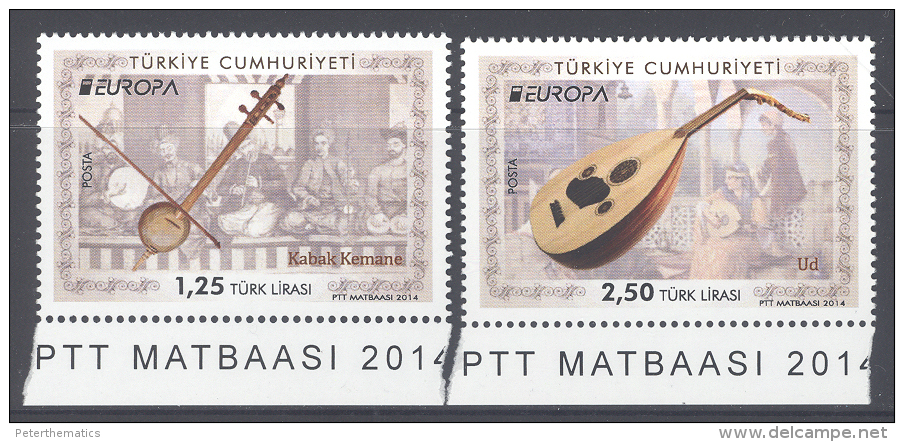 TURKEY , 2014 ,MNH,EUROPA, MUSICAL INSTRUMENTS, 2v - 2014