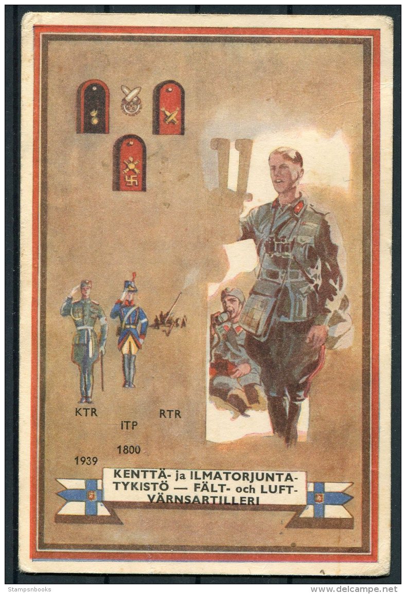 1944 Finland Kenttapostia Military Uniforms Postcard. - Lettres & Documents