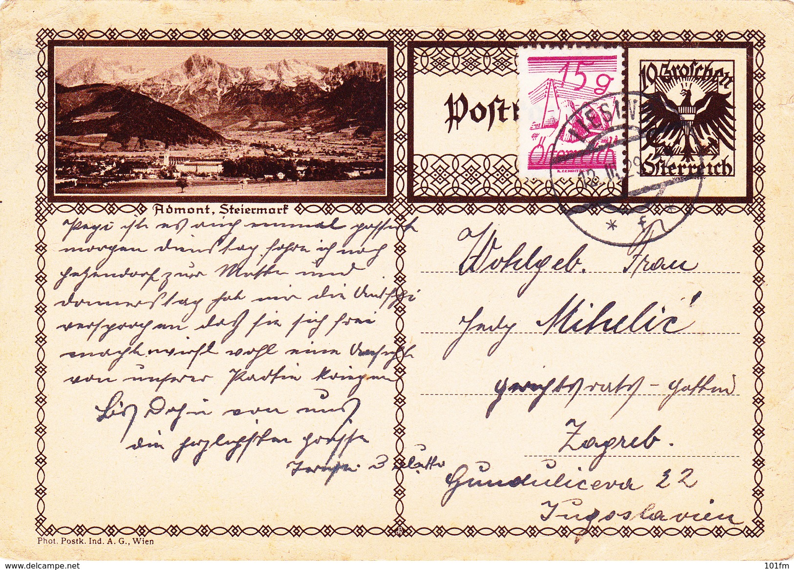 Österreich Austria Autriche Ganzsache Stationery  Admont, Steiermark, Styria 1929 - Sonstige & Ohne Zuordnung