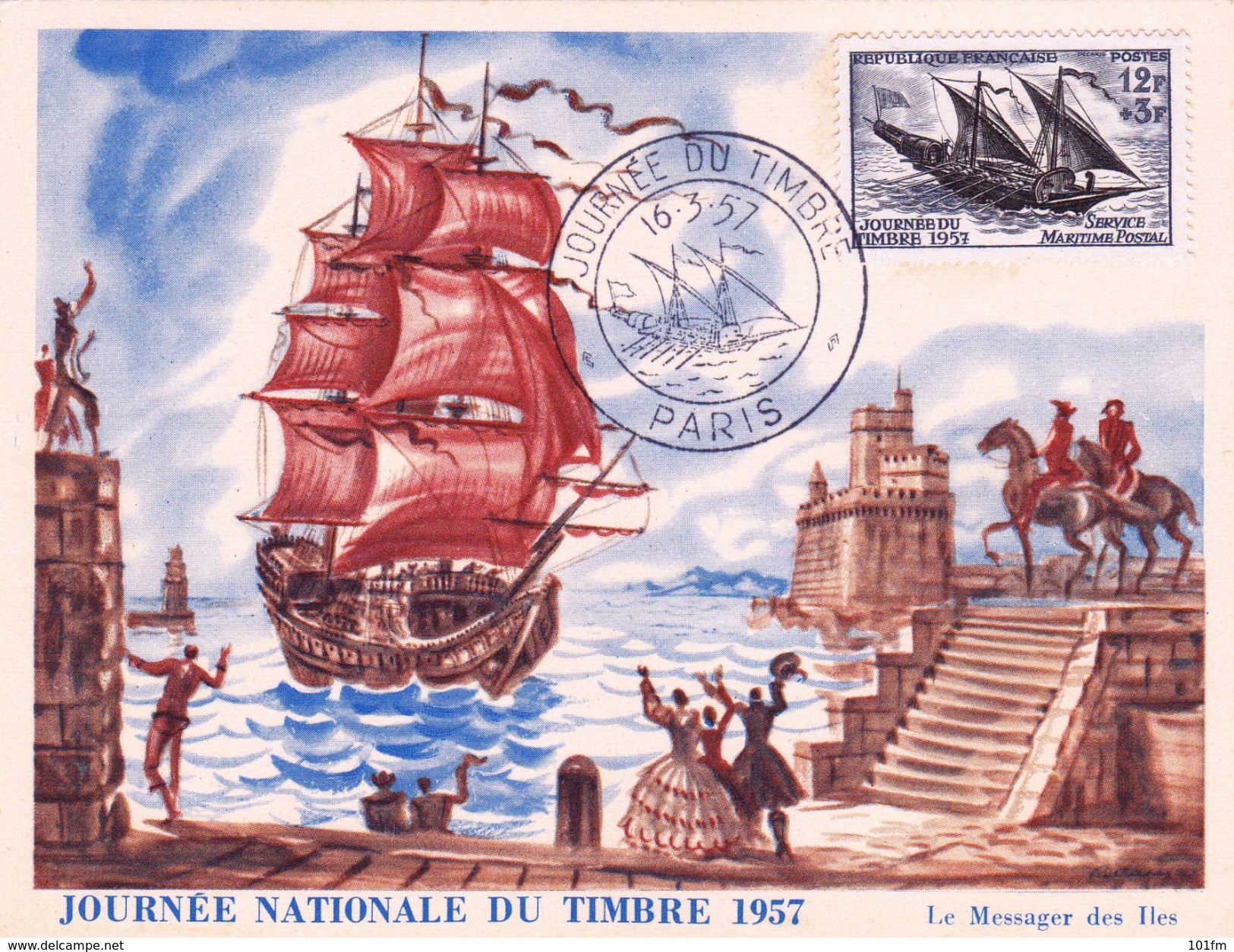 JOURNEE NATIONALE DU TIMBRE 1957 - Marittimi