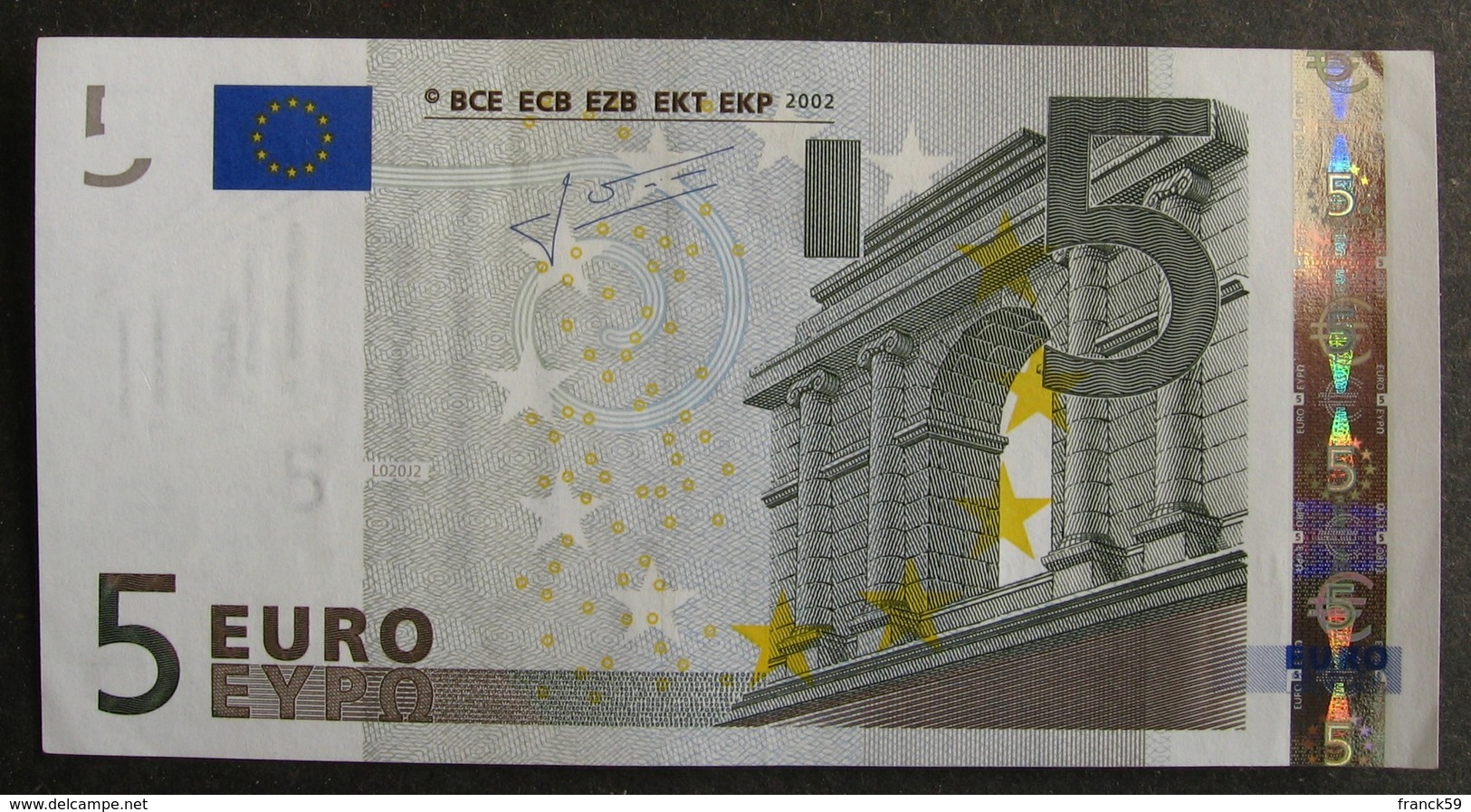 5 Euro France "U" 2002 Trichet L020J2 LUXE / UNC - 5 Euro