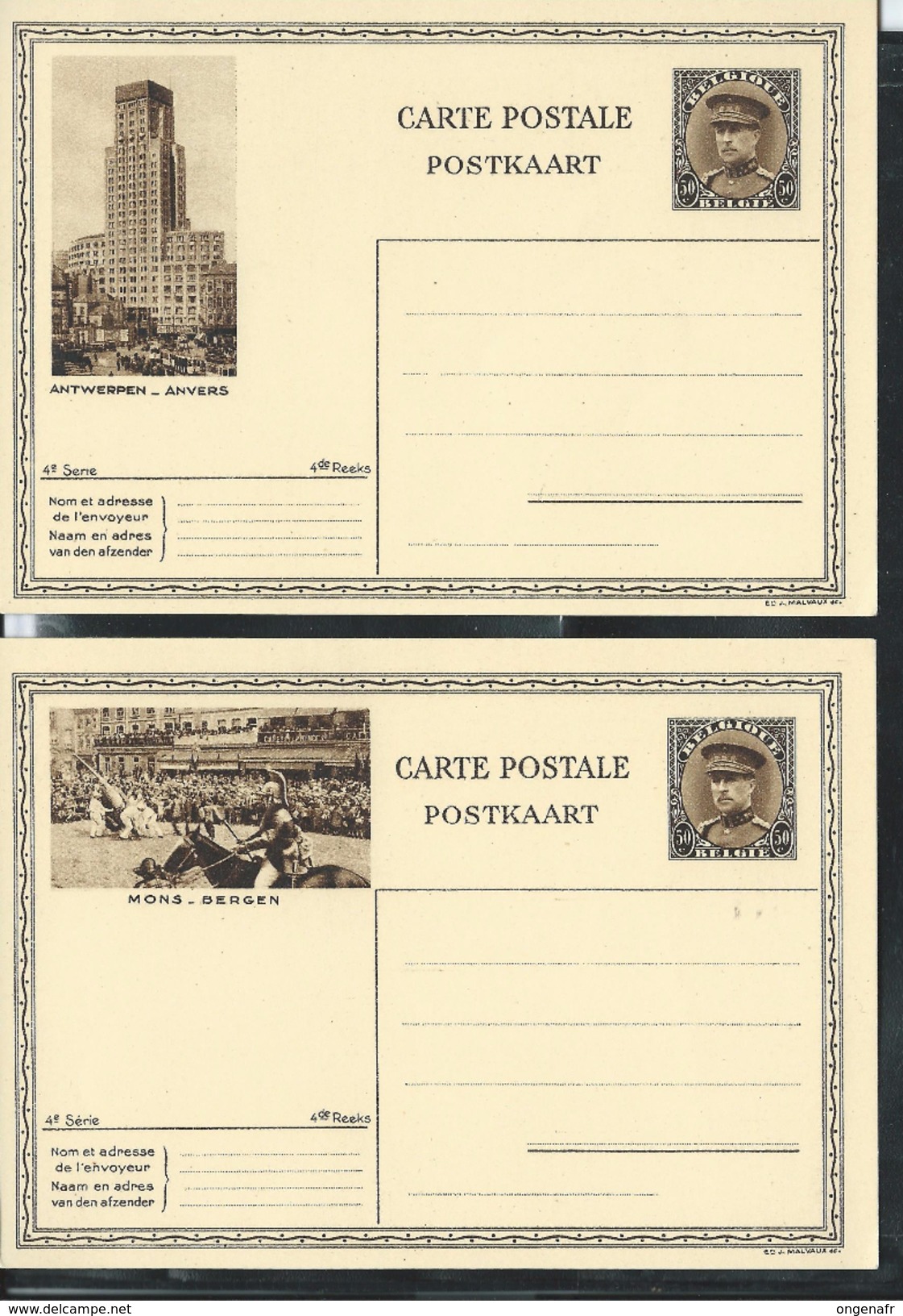 Cartes Neuve (Albert 1* Képi   50 C - Brun)  Série Complète N ° 12. (20 Cartes) - Illustrated Postcards (1971-2014) [BK]