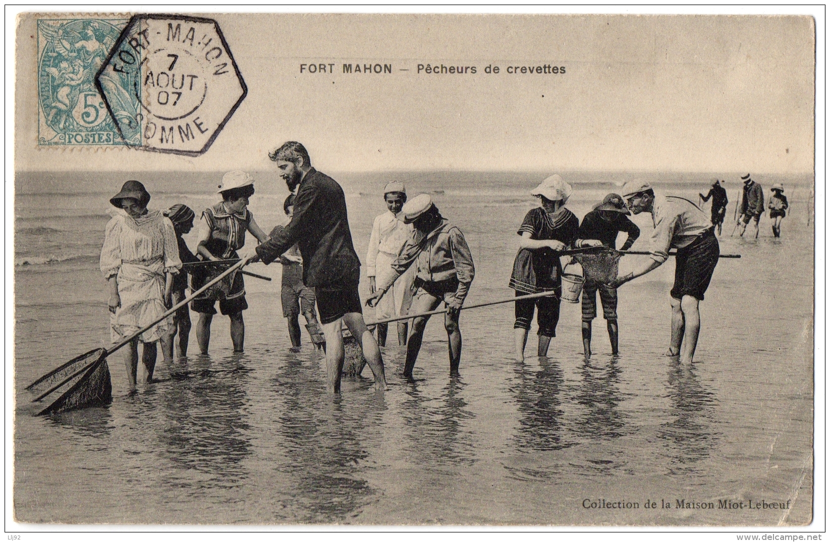 CPA 80 - FORT MAHON (Somme) - Pêcheurs De Crevettes - Coll. Miot-Leboeuf - Fort Mahon