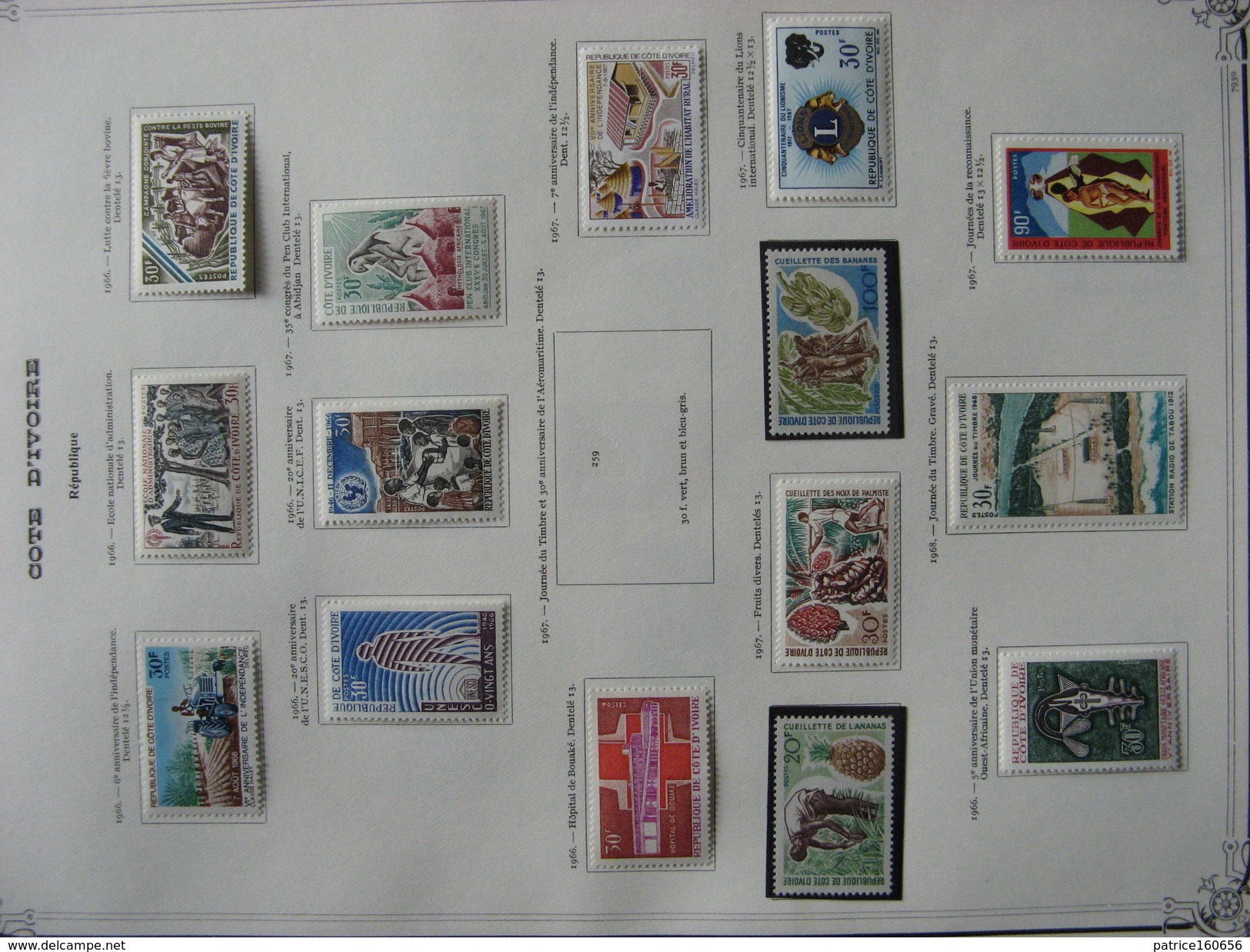 TB petite collection de timbres de COTE D'IVOIRE. Neufs X et XX.