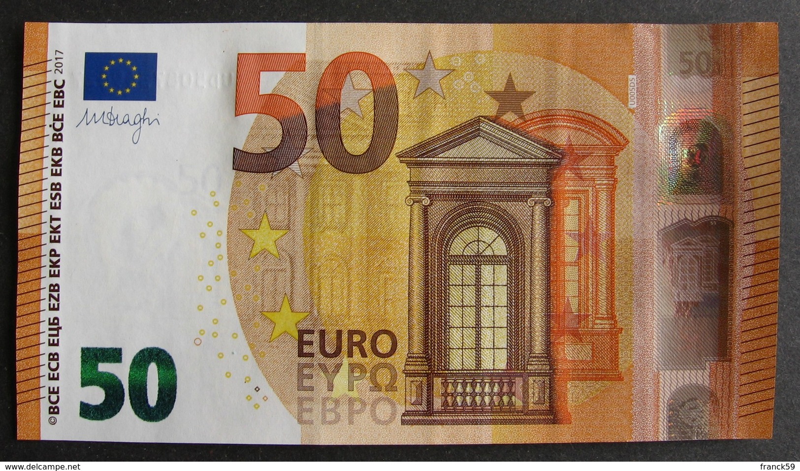 50 Euro France "UD" 2017 Draghi U005D5 LUXE / UNC - 50 Euro