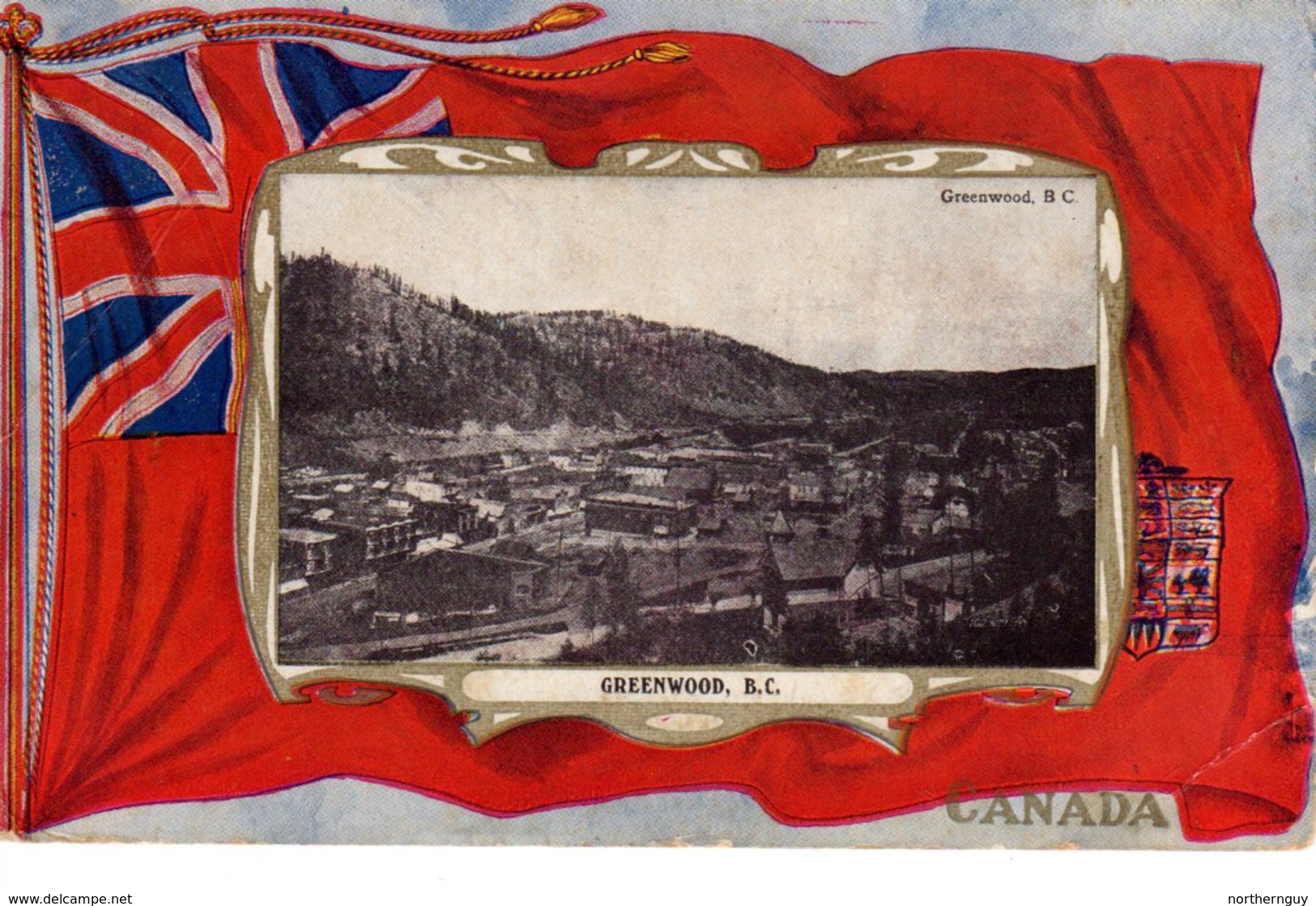GREENWOOD, British Columbia, Canada, BEV, 1913 Patriotic Postcard, Nelson & Midway, Britsh Colonial  RPO - Autres & Non Classés
