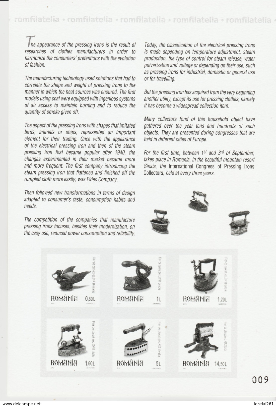 2012 - PRESSING IRONS ( Printing Of 160 Numberad Copies !!! ) - FDC