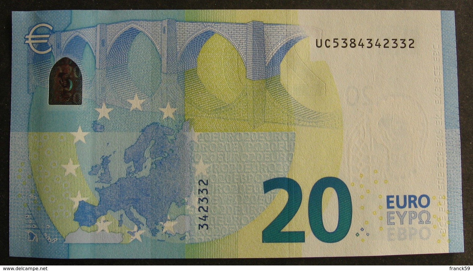 20 Euro France "UC" 2015 Draghi U017H3 LUXE / UNC - 20 Euro