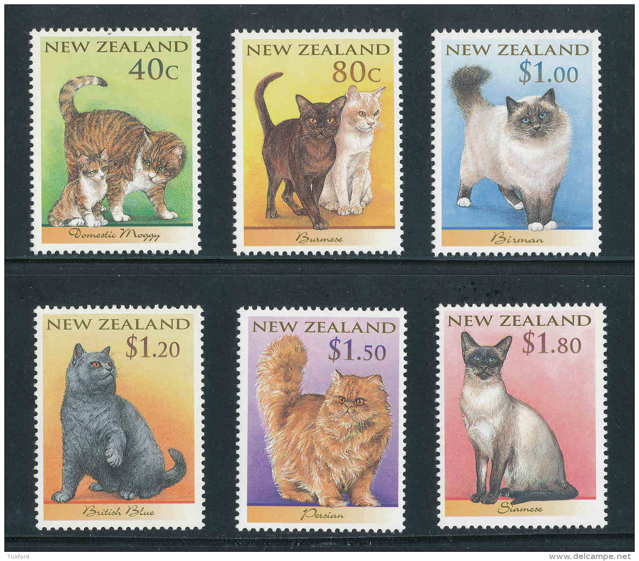 NOUVELLE-ZELANDE - 1998 - YT 1592/1597 - NEUFS** MNH - Série Complète 6 Valeurs - Chats - Unused Stamps