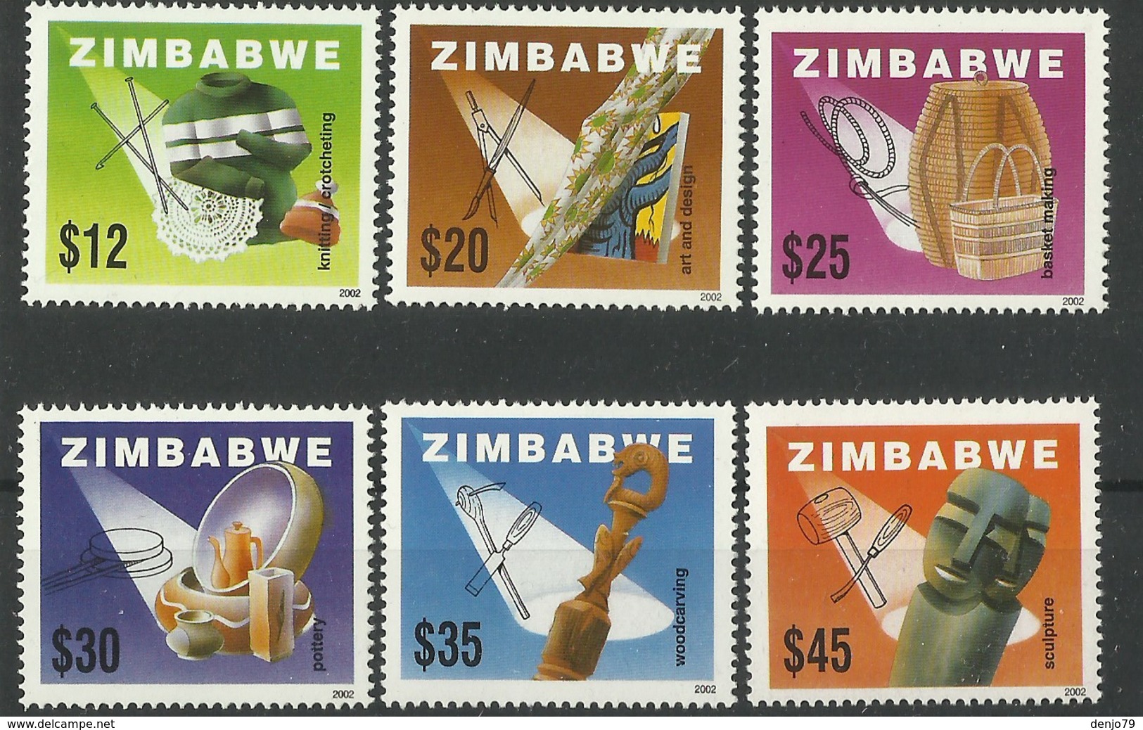 ZIMBABWE  2002  LOCAL CRAFTS SET  MNH - Zimbabwe (1980-...)