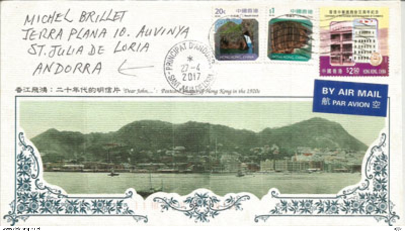 Hong-Kong In The 1920's, Letter From Hong-Kong Addressed To ANDORRA, With Arrival Postmark - Covers & Documents