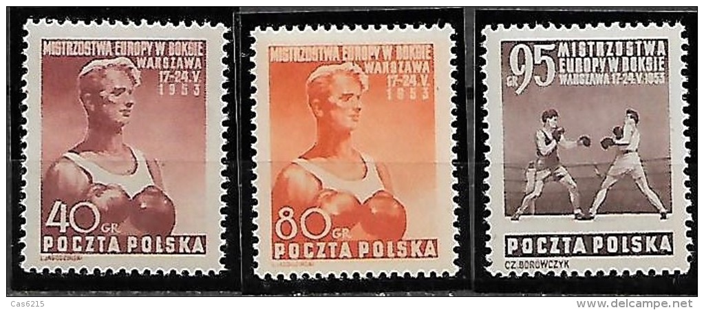 POLOGNE POLAND 1953  Championnats Européenes BOXE Varsovie,  3 Val  MNH - Boxe