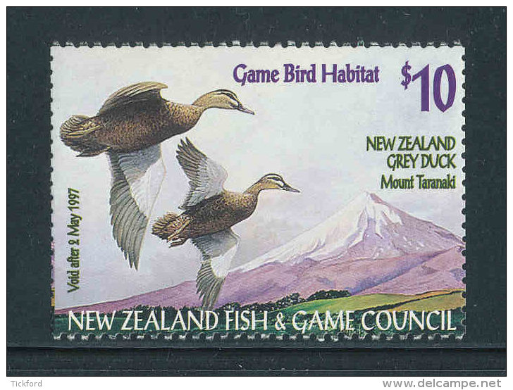 NOUVELLE-ZELANDE - 1997 - NEUF** MNH - Timbre De Permis De Chasse  - Oiseaux - Variétés Et Curiosités