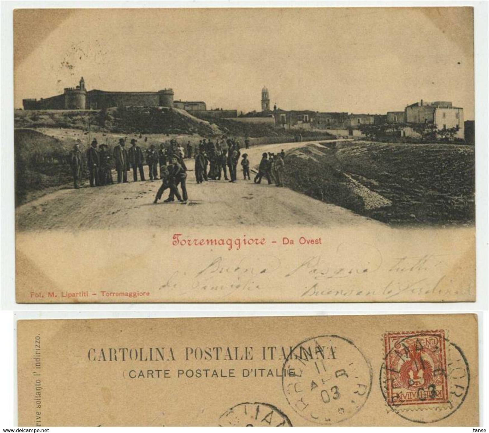 Torremaggiore (Foggia) - Da Ovest - Viaggiata 1903 (Fot.M.Lipartiti - Foggia