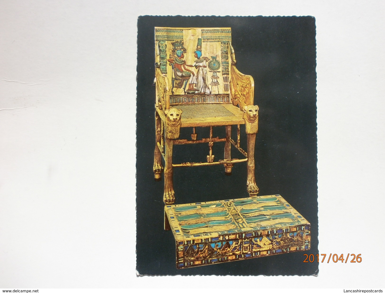 Postcard Throne Of Tutankhamon Egyptian Museum Cairo Egypt My Ref B21235 - Museum