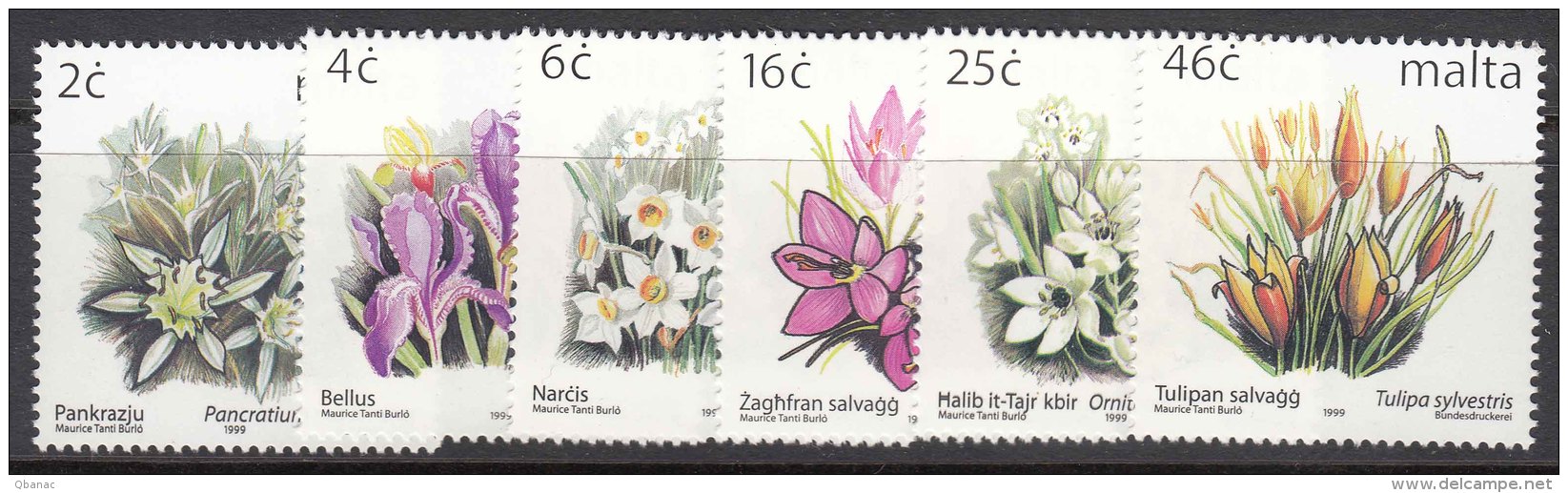 Malta 1999 Flowers Mi#1099-1104 Mint Never Hinged - Malte