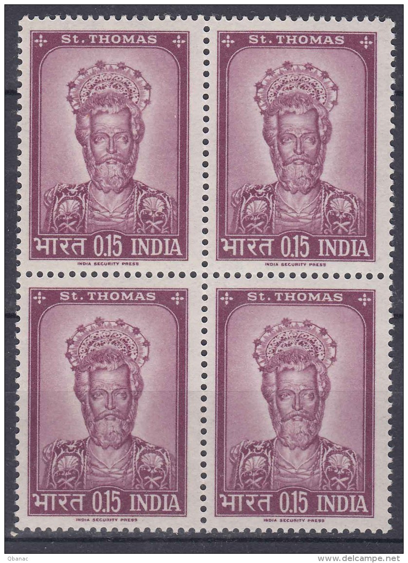 India 1964 Mi#379 Mint Never Hinged Block Of Four - Nuevos