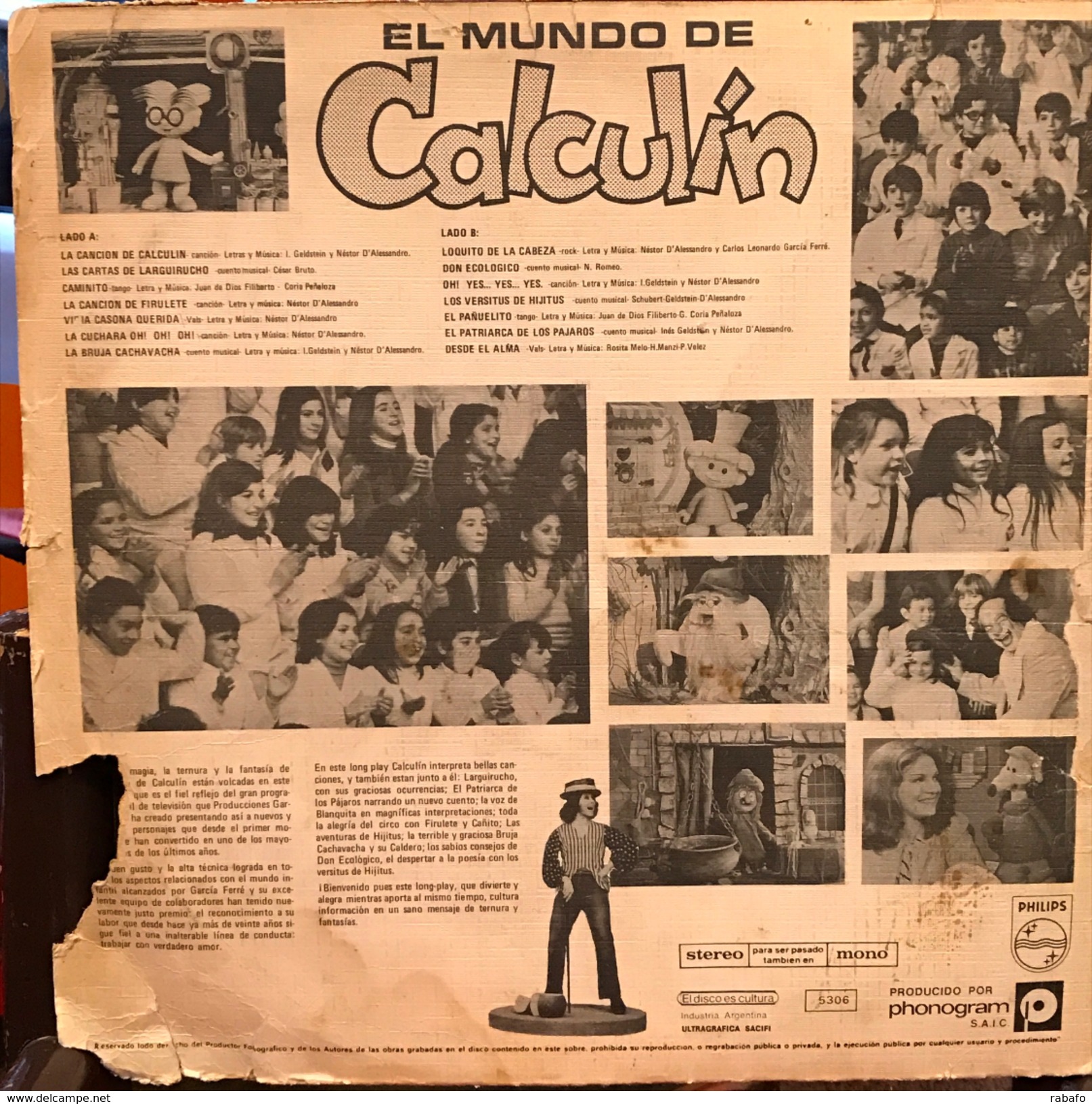 LP Argentino El Mundo De Calculín Año 1976 - Kinderen
