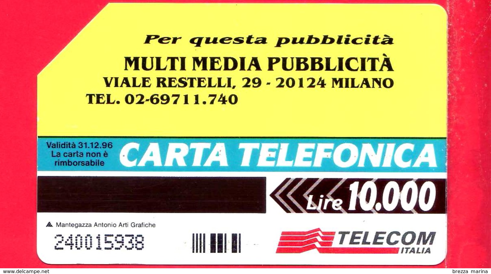 ITALIA - Scheda Telefonica - Usata - Telecom - Giuliano Vangi - Golden 421 - C&C 2467 - 10.000 - 31.12.96 - Man - Public Ordinary