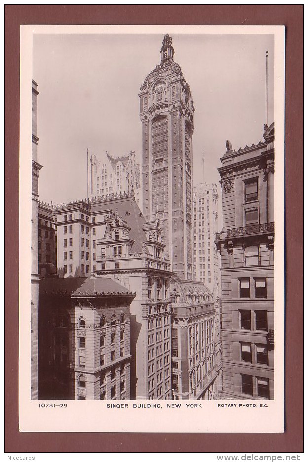 USA - NEW YORK - Singer Building - Rotary Photo - Autres Monuments, édifices
