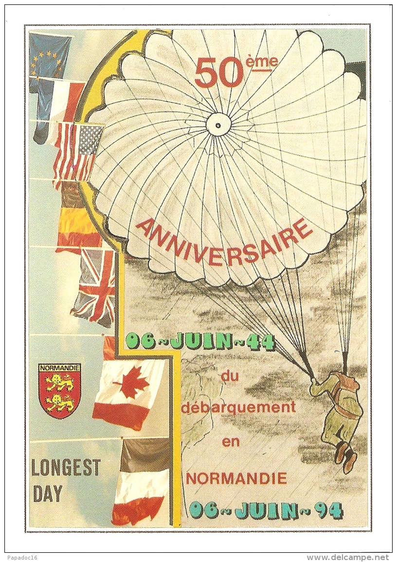 50e Anniversaire Du Débarquement - (06-06-1944 - 06-06-1994) - Longest Day - [Normandie - Parachutiste] - Altri & Non Classificati