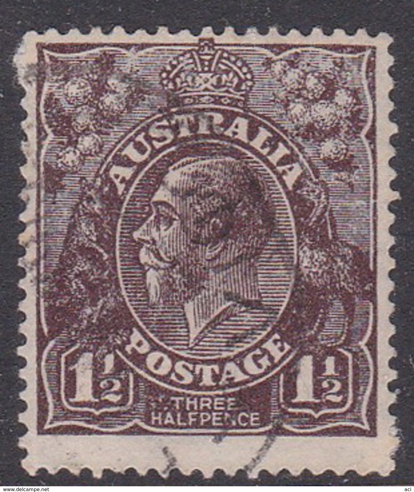 Australia SG 54 1914-24 Large Multiple Watermark King George V, Three Pence Black Brown Used - Used Stamps