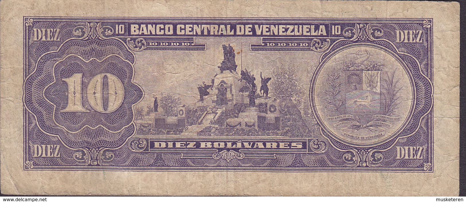 Venezuela - 10 BOLIVARES Simon Bolivar & Mariscal Sucré (dec.-8-1992) N 46584891 (2 Scans) - Venezuela